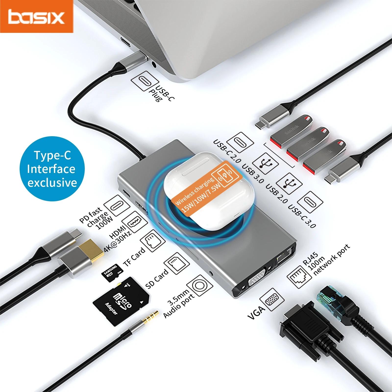 Basix USB C Ÿ  HDMI ȣȯ , 20W   1000M RJ45 Ʈũ Ʈ, USB3.0  , USB й